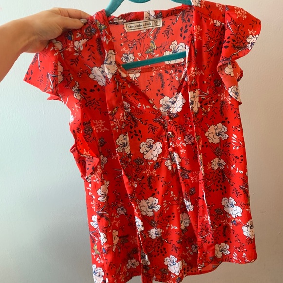 Abercrombie & Fitch Tops - Red floral blouse Abercrombie & Fitch Tops - Red floral blouse